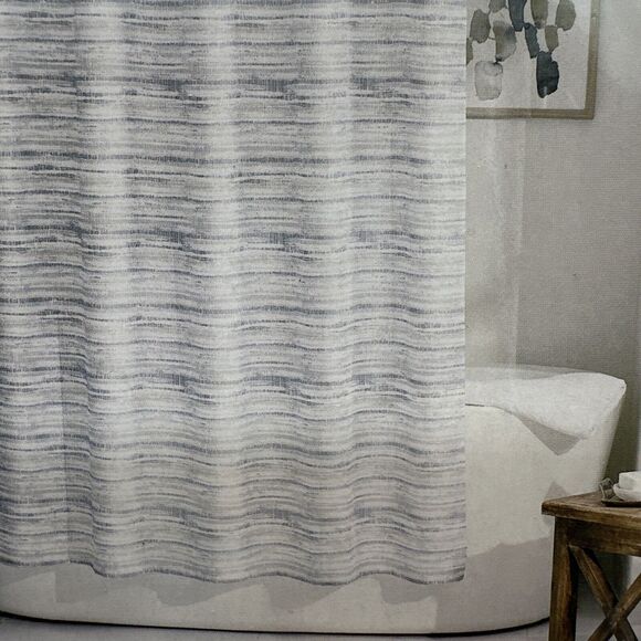 Allen + Roth Fabric Shower Curtain 72" x 72" Color Block #4908916 USA Made - Picture 1 of 7